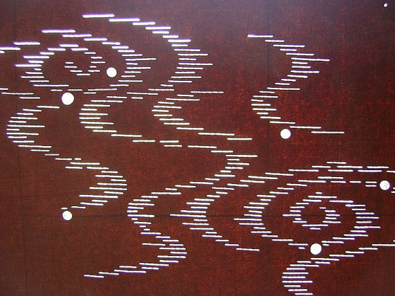 Japanese Vitnage Stencil Unique Design Kimono Katagami Showa Period